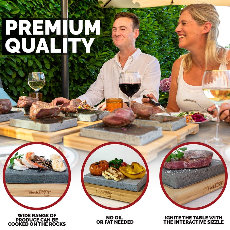 Black Rock Grill Restaurant-Grade Hot Stone Set - Extra-Thick Lava Stone for Superior Sizzling Steak Cooking. - Image 5